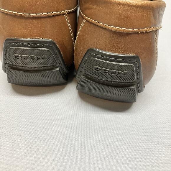 Geox Woven Driving Moccasins Loafers Brown Leather Slip On Shoe Size 44 US 11 - Picture 11 of 13